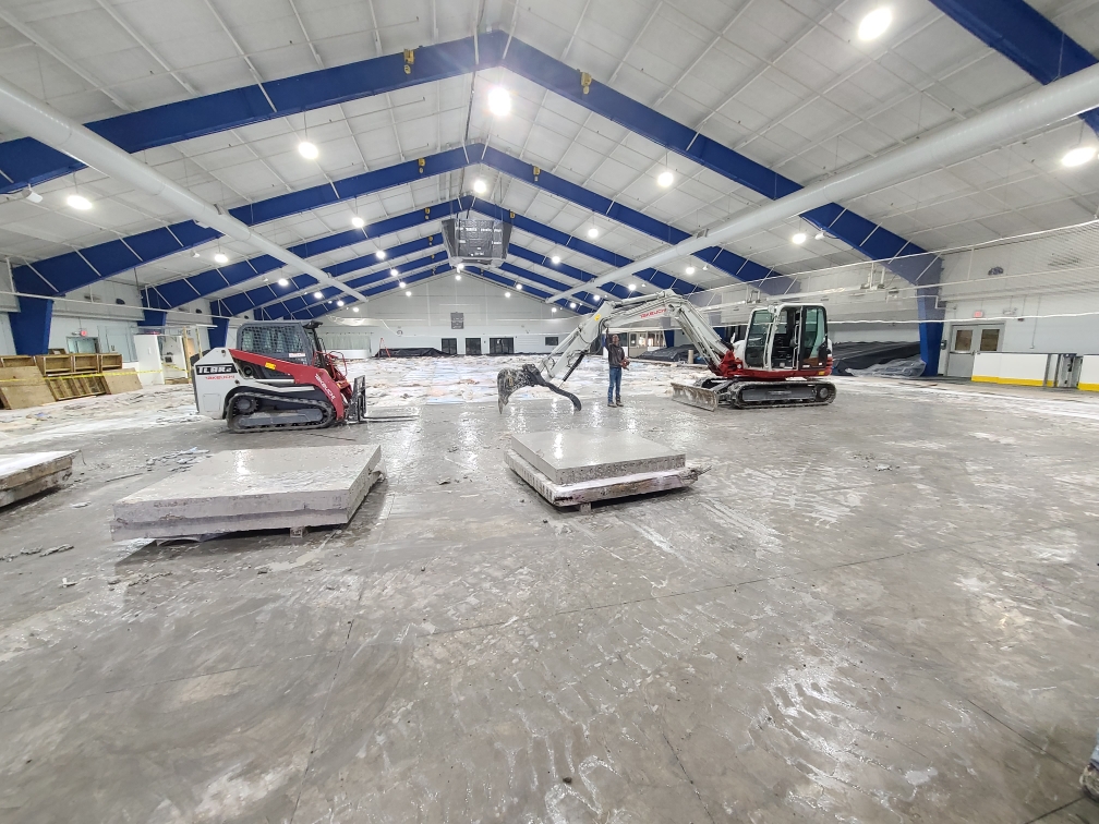 Commercial slab removal and site prep inside a facility in Frederick, MD