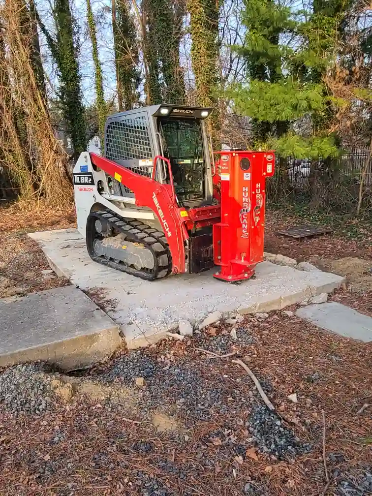 Concrete pad removal ahead of site work and pad preparation in Frederick, MD