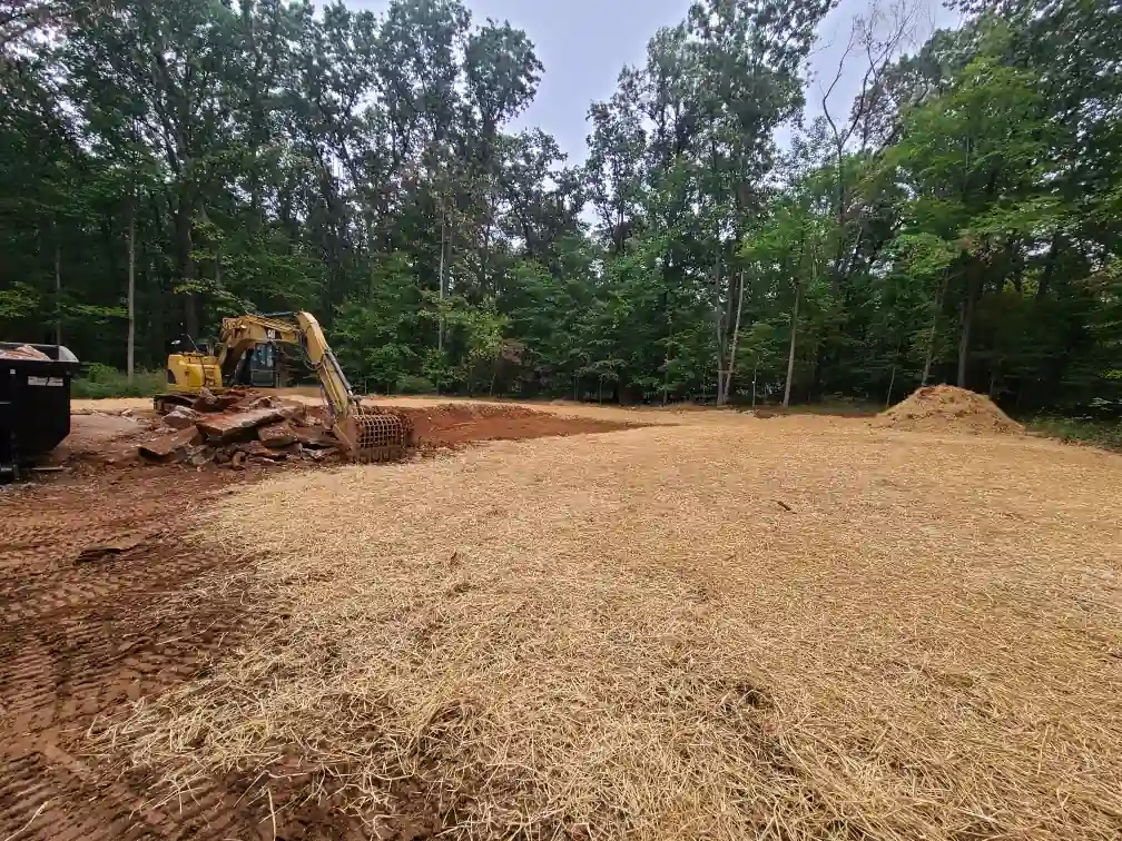 Cleared, mulched lot ready for the next phase in Annapolis, MD